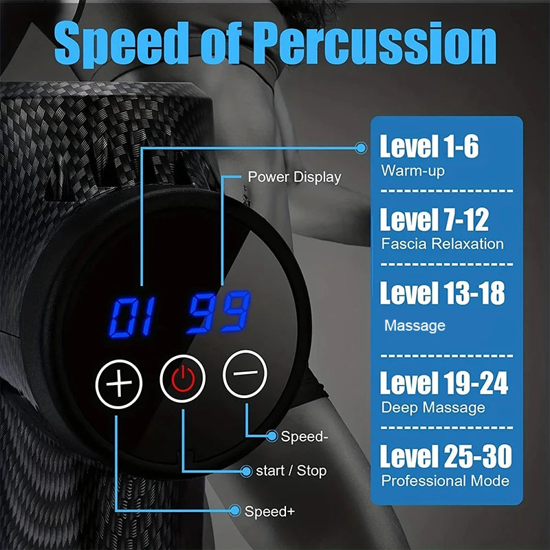 Pistolet de Massage Pro — Récupération Musculaire 30 Vitesses