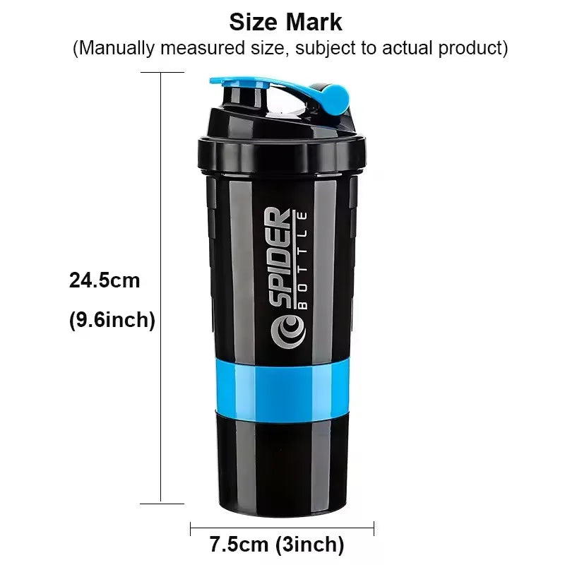 Shaker Fitness Pro 3 Compartiments — Spider Bottle 600ml